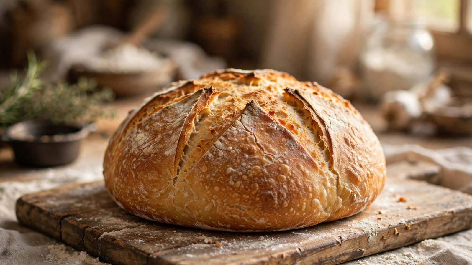 Bake Bread From Scratch: Easy No-Knead Farmhouse Loaf