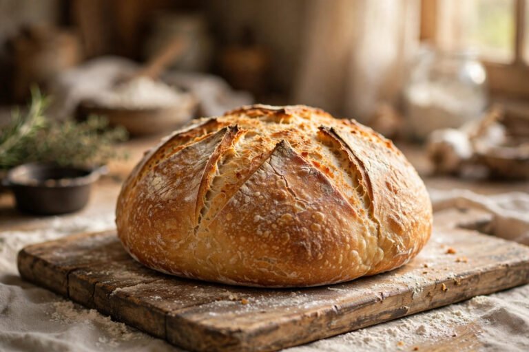 Bake Bread From Scratch: Easy No-Knead Farmhouse Loaf