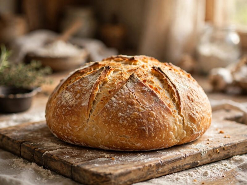 Bake Bread From Scratch: Easy No-Knead Farmhouse Loaf